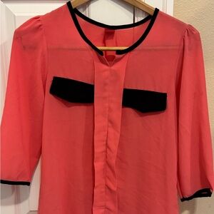 Blouse with Black Trim